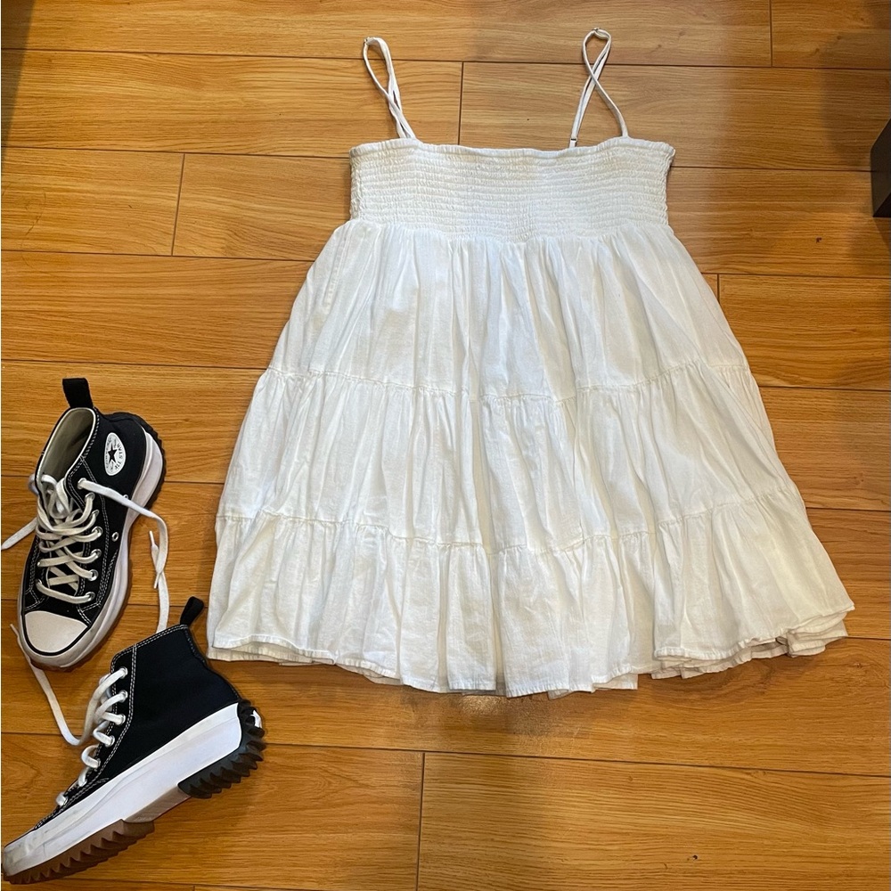 Zara White Smocked Sundress